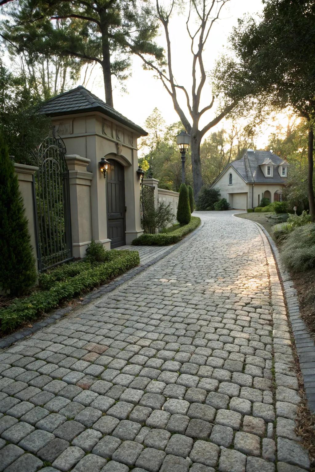 Cobblestones inject an ageless appeal to any driveway.