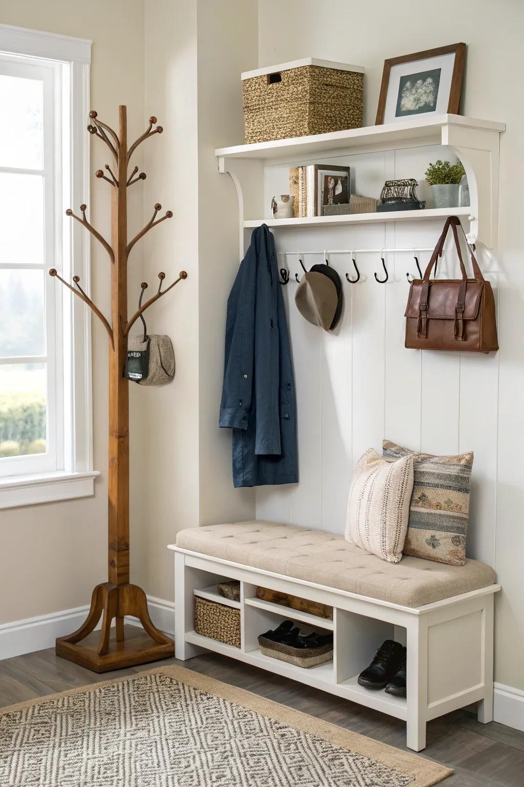 Turn a corner into a practical landing spot.