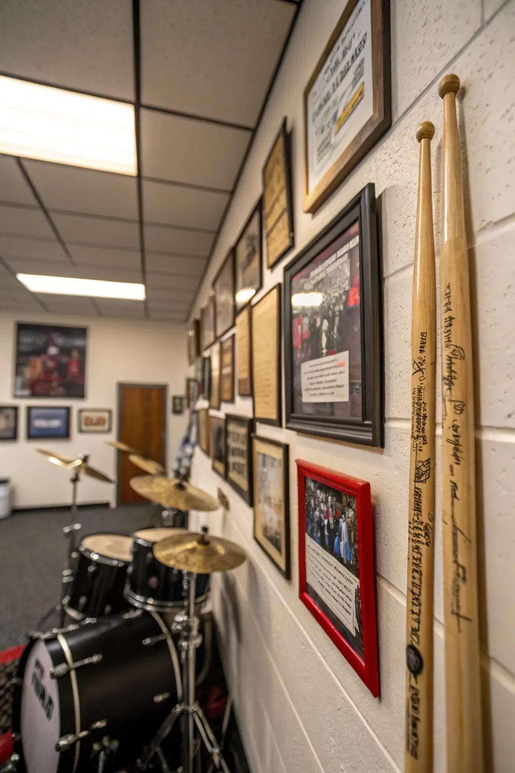 Personal keepsakes make your drum room feel authentically yours.