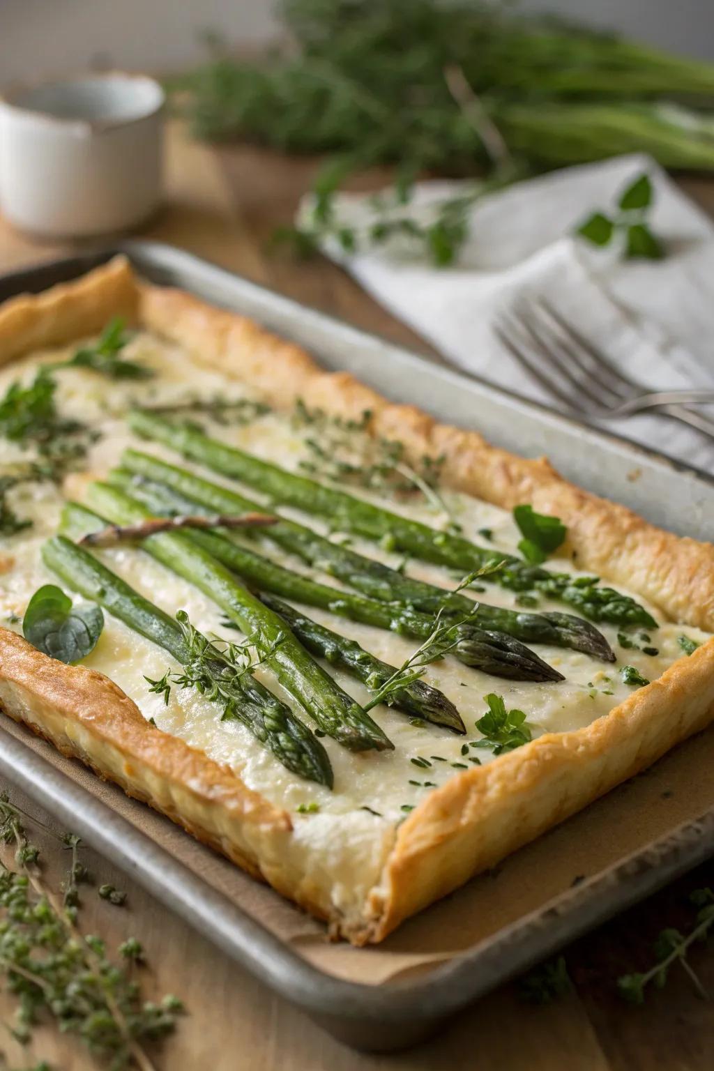 Savory tart, a sophisticated brunch dish.