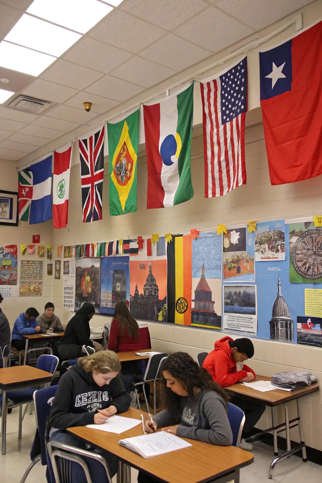 An inclusive classroom celebrating student cultures