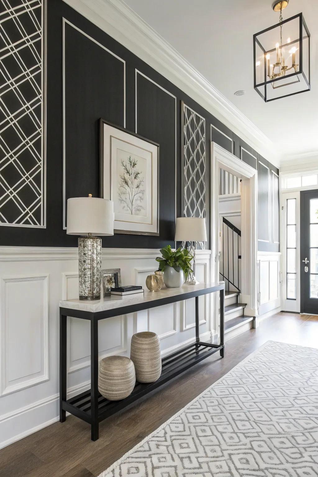 Embrace contemporary contrast with dark and bright.