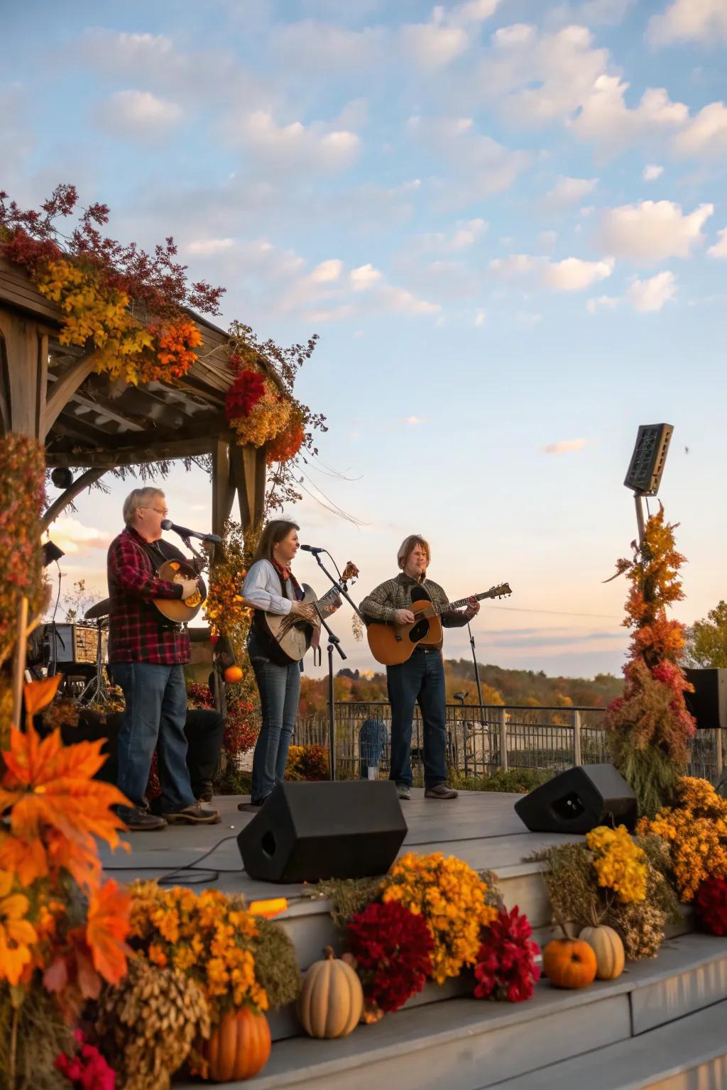Live folk music adds a charming touch to the festival