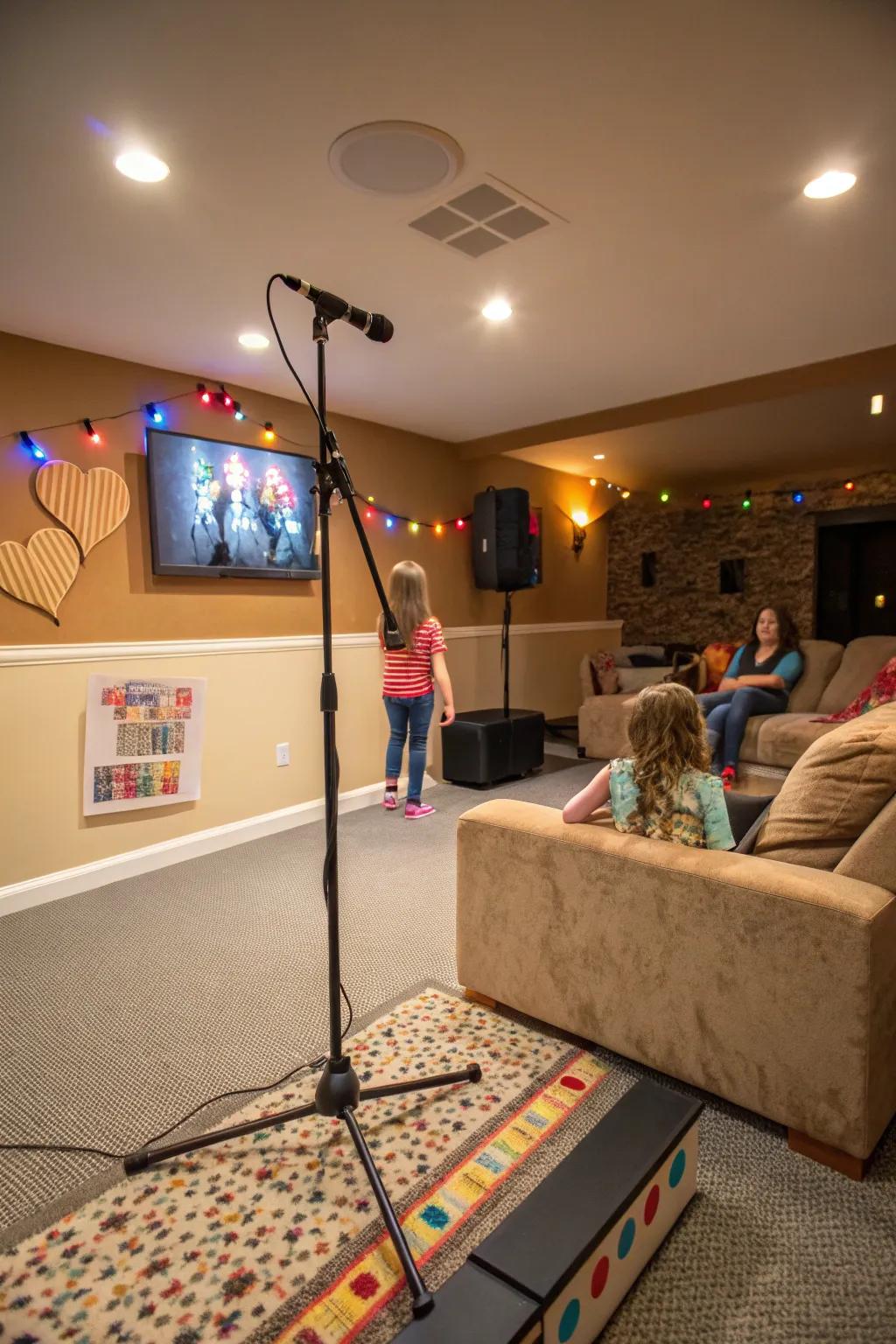 A stage encouraging performances and laughter.