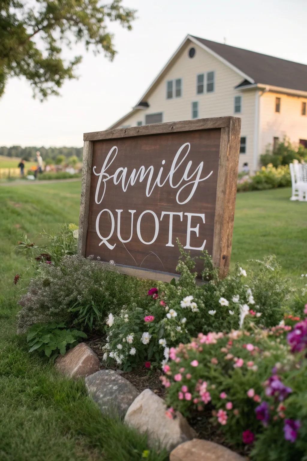 A personal touch via a family saying adding character to the marker.