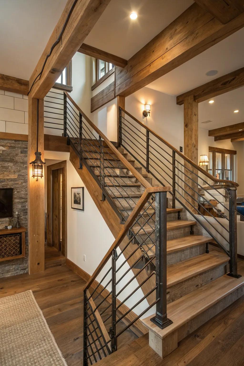 A rich, textured design is achieved with mixed materials.