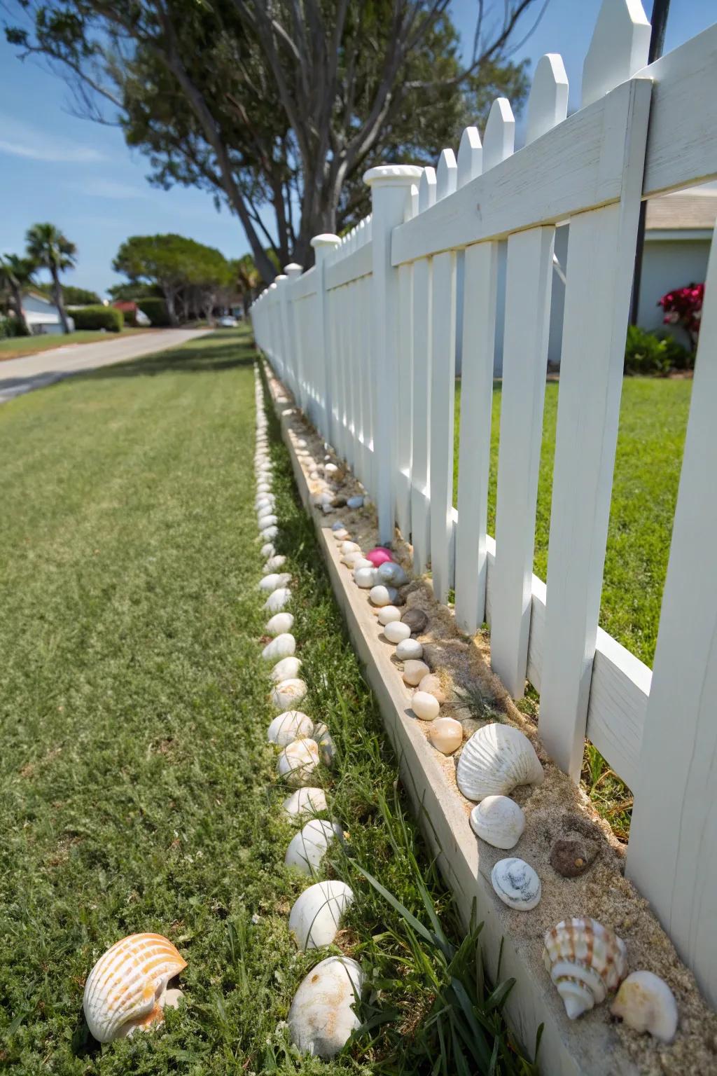 Seashell trim delivers a vibrant and seaside twist to your fence.