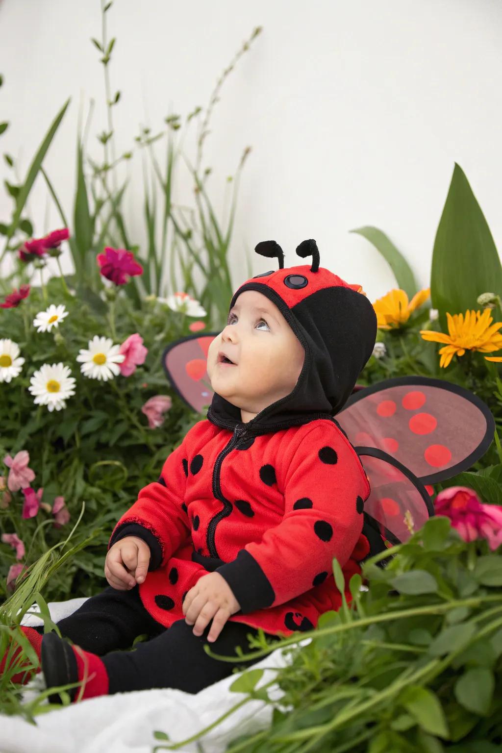A charming beetle costume for a nature-inspired Halloween.