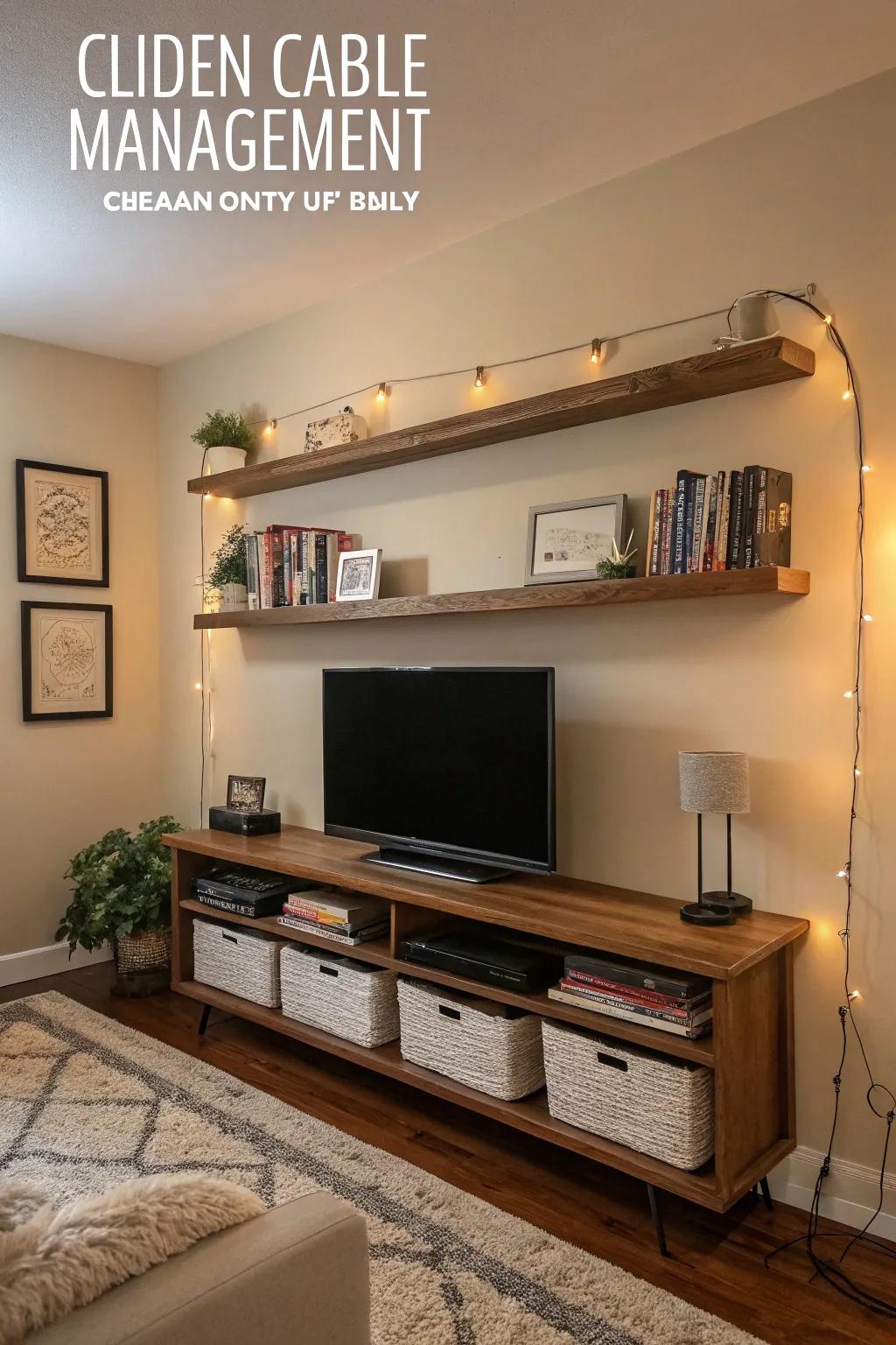 Keep it neat with concealed wires.