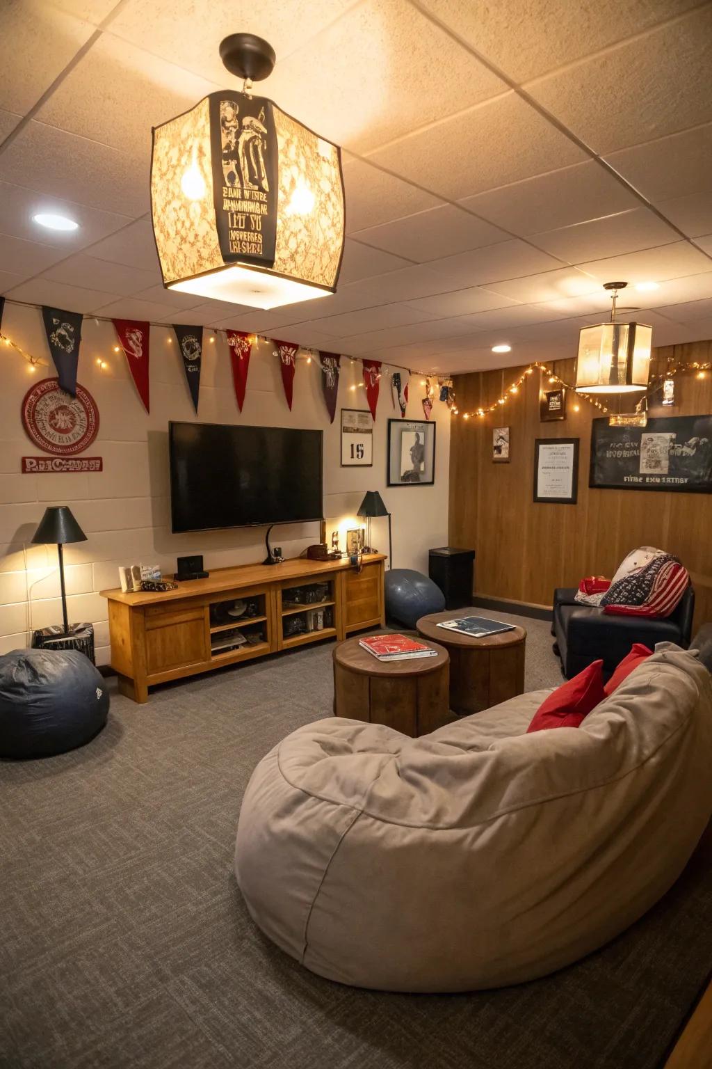 Unique lighting fixtures can elevate your room's ambiance.