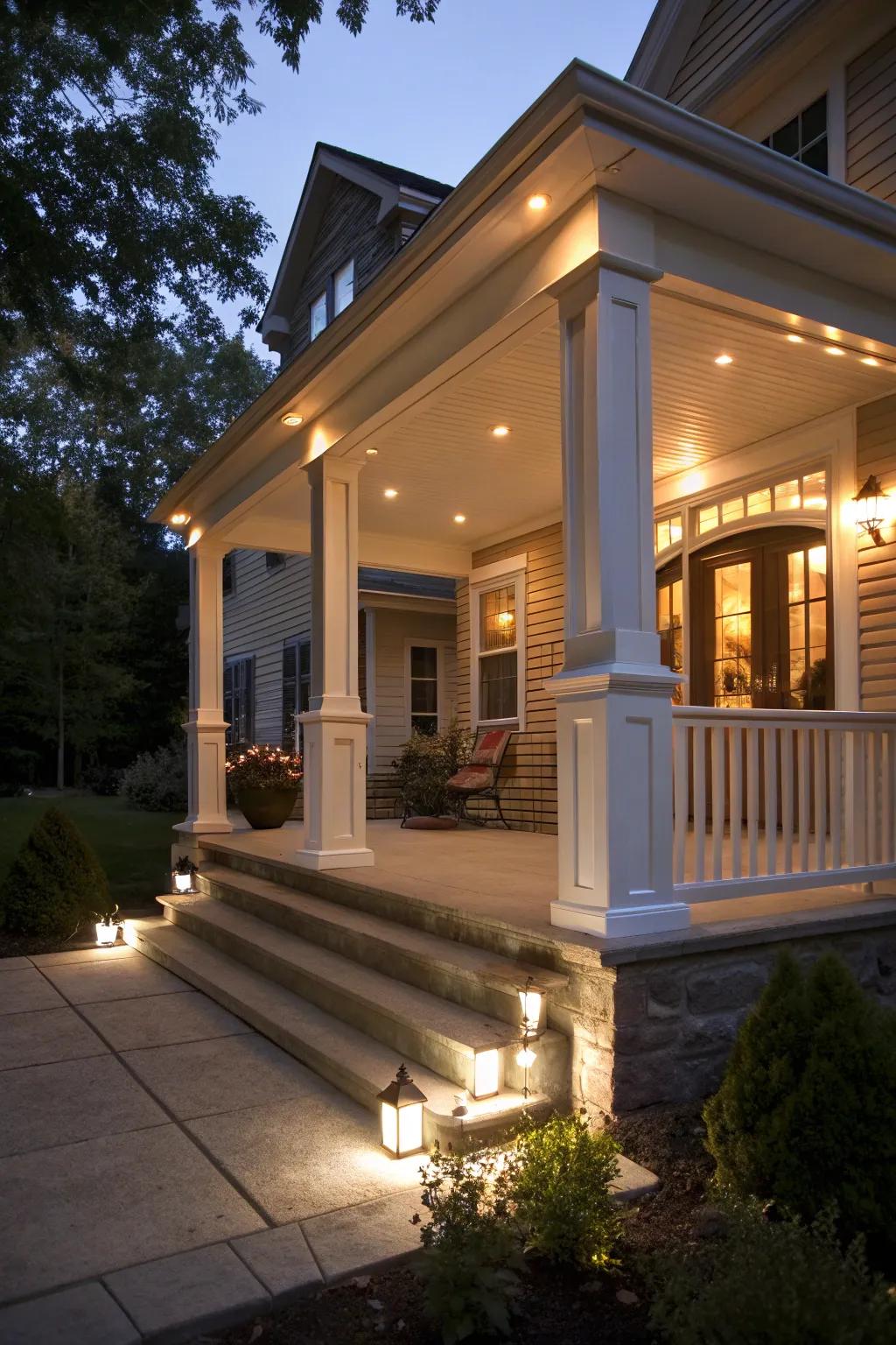 Highlight your home's architecture with integrated lighting.