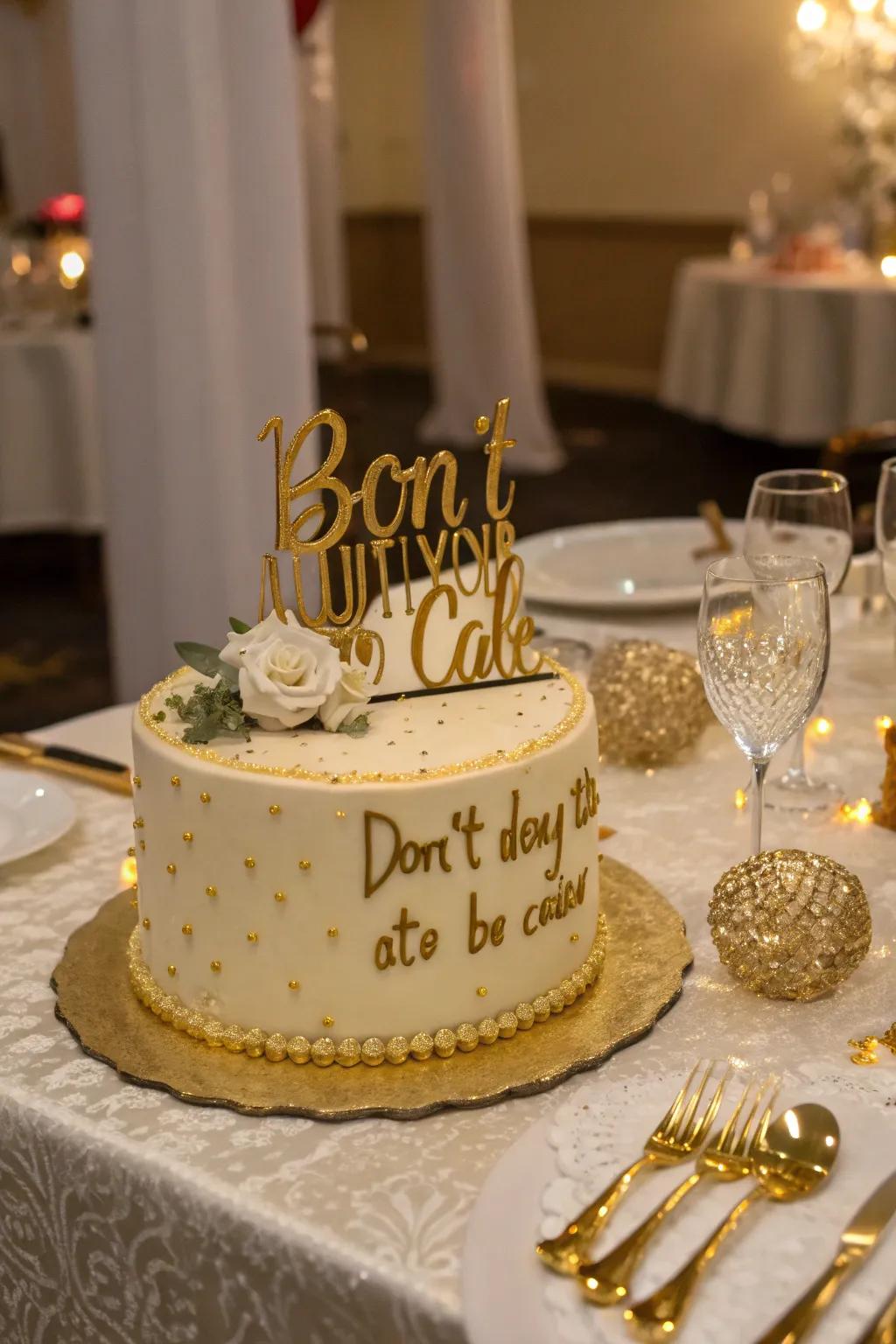 Shine with humor on your golden birthday cake!