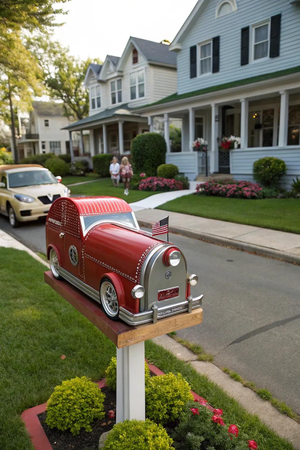 A timeless vehicle letterbox that amplifies the charm of any residence.