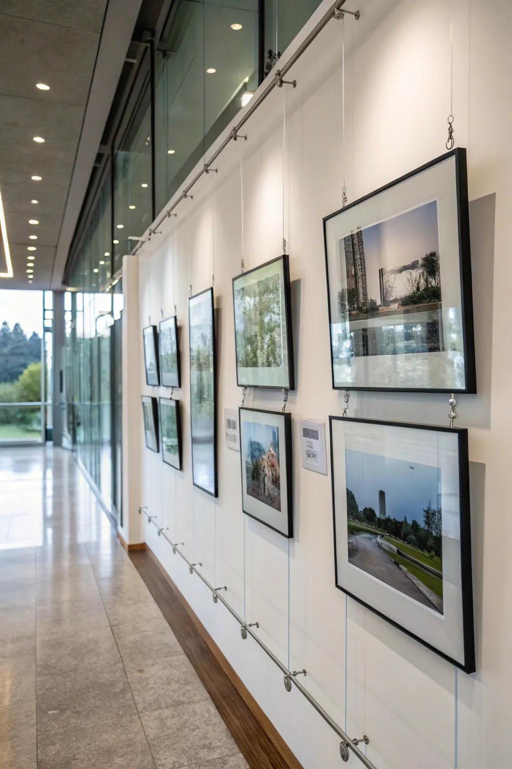 Floating frames for a sleek and modern aesthetic.