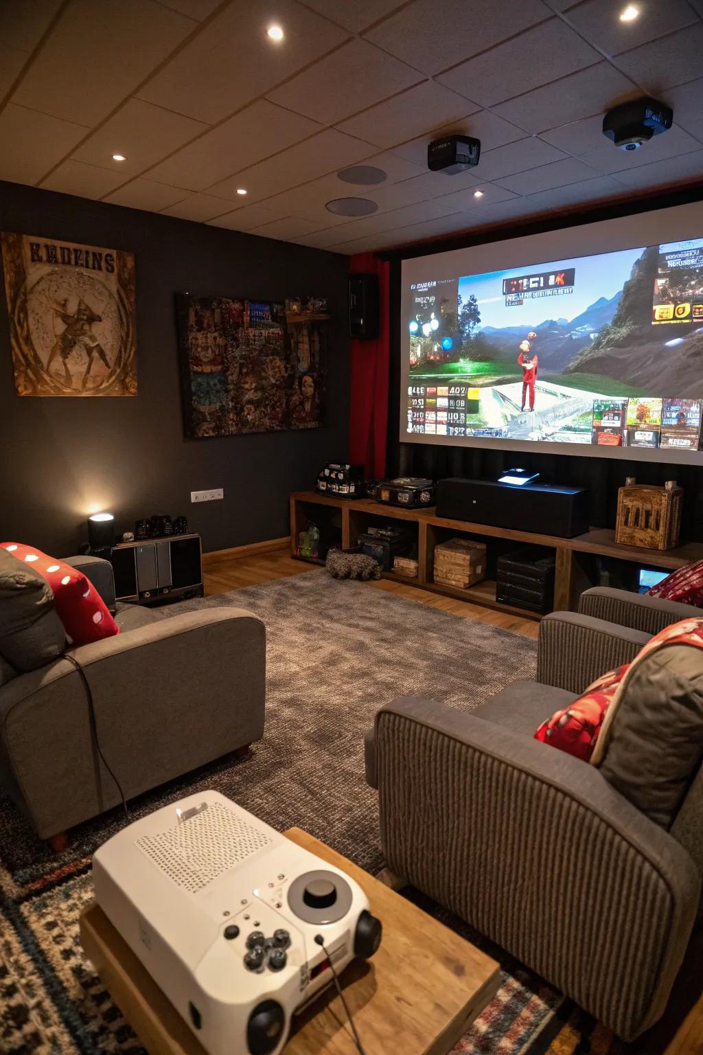 Go big with a projector for an immersive gaming experience.