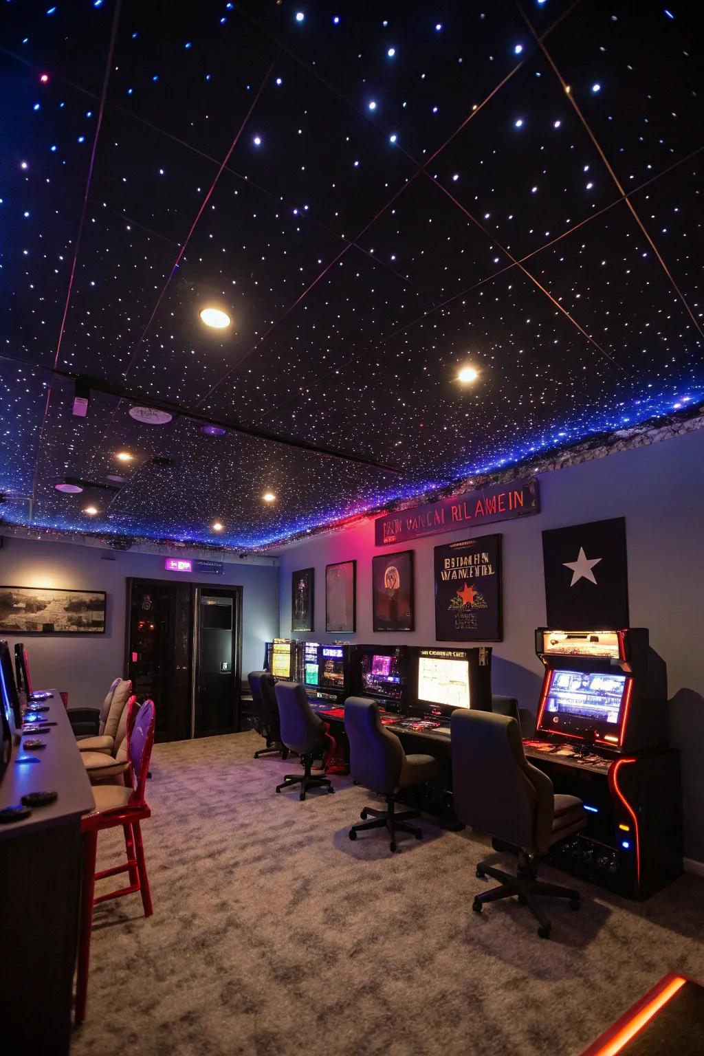 Starscapes inspire cosmic adventures in your gaming room.