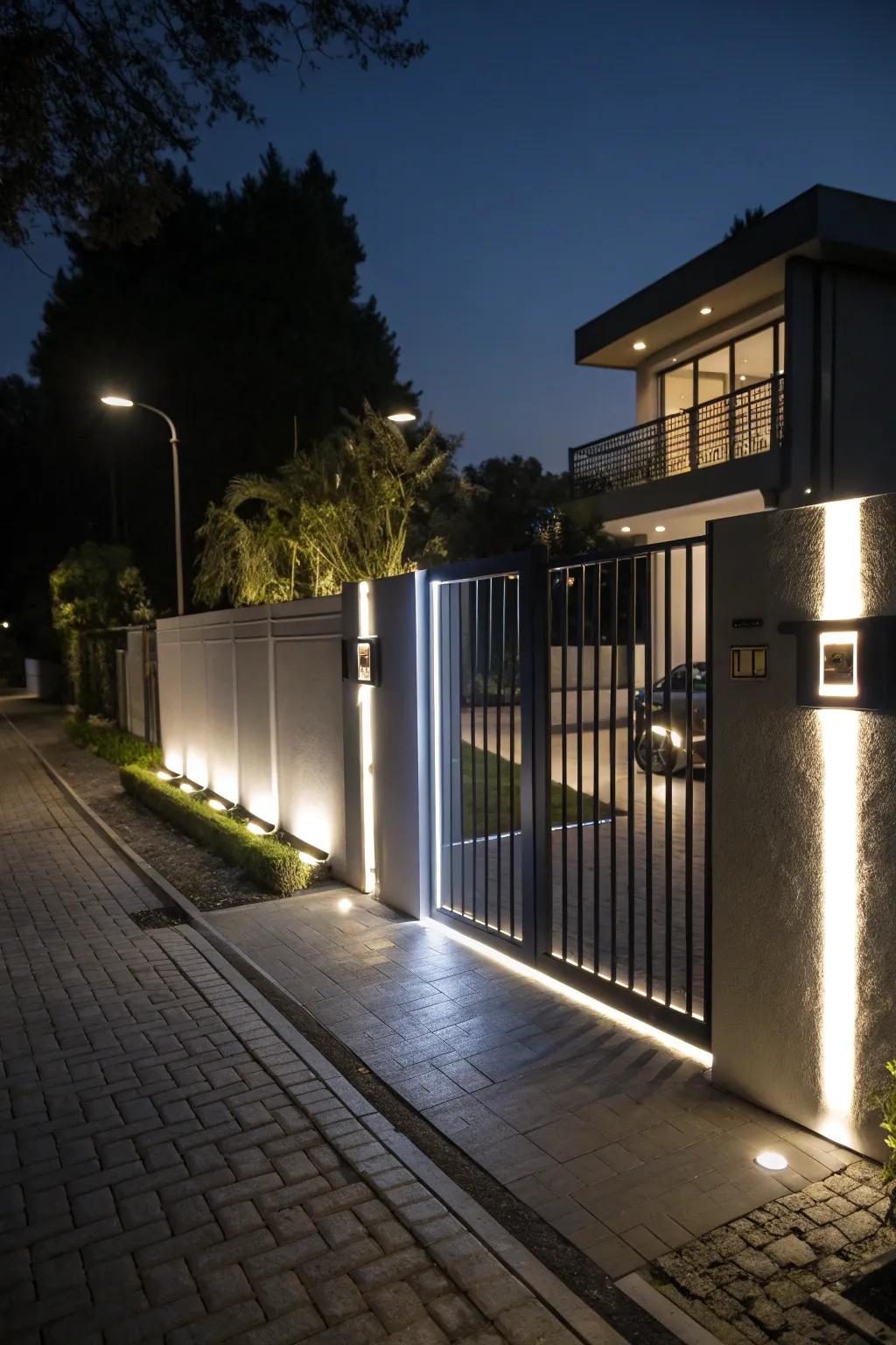 Night-time integrated lighting effect.