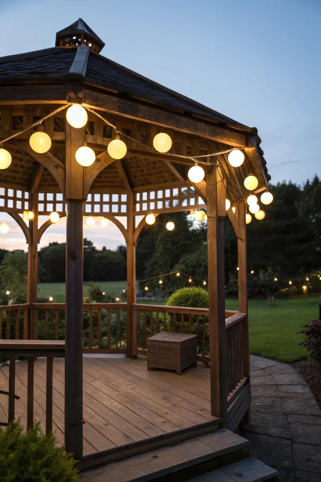 Orb lights create a balanced and tranquil environment.