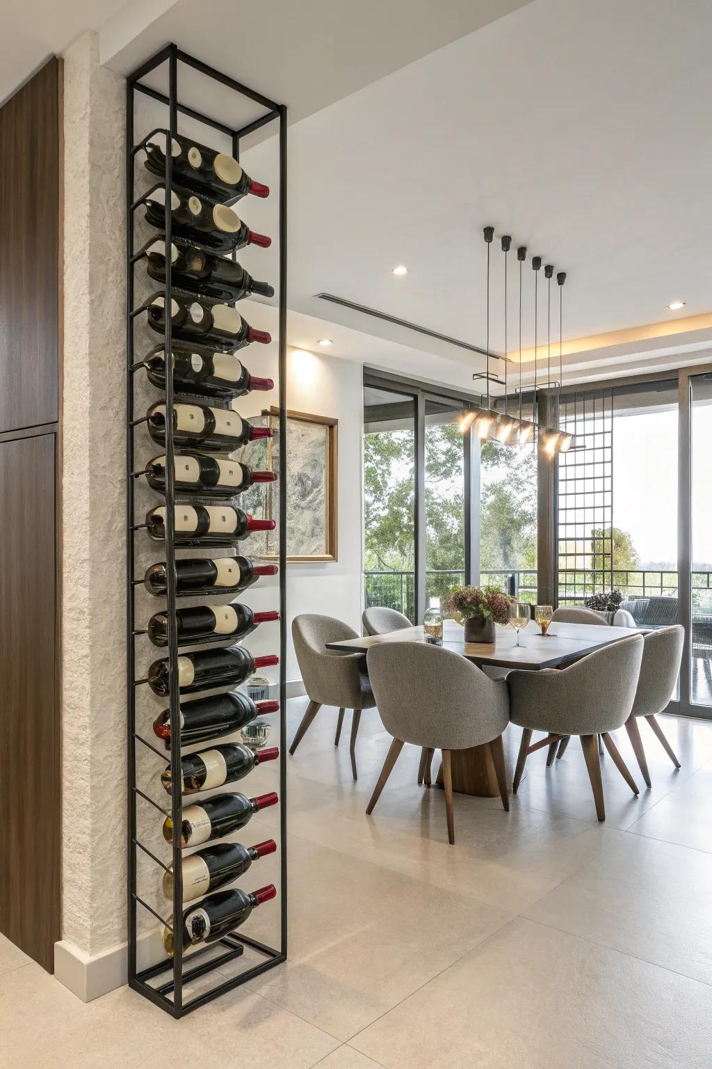 Store and display with a distinctive wine stand.