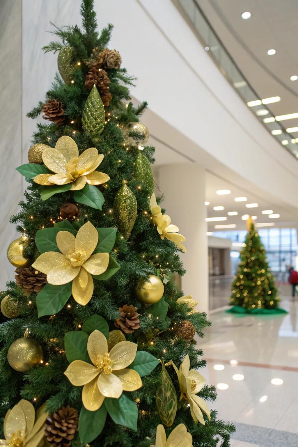 Vivid magnolias contributing vibrancy to the tree