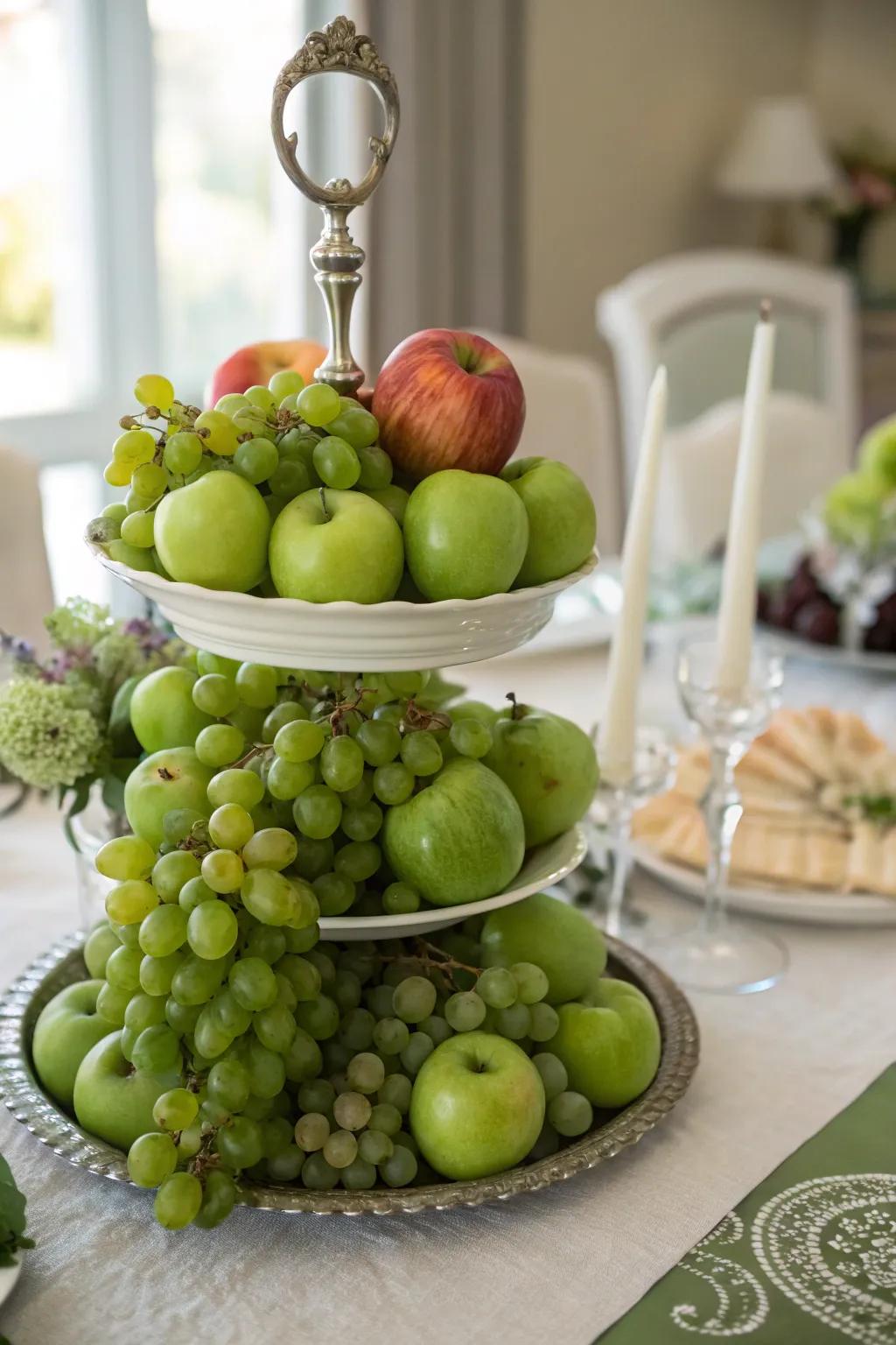 Seasonal emerald fruits contributing freshness and edibility.