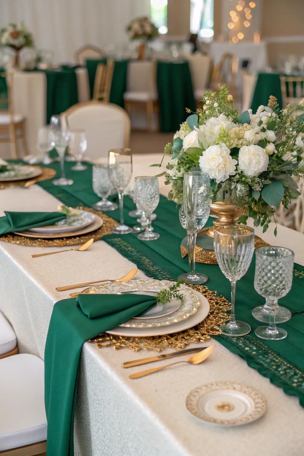 Green features bringing a luxe touch to the décor.