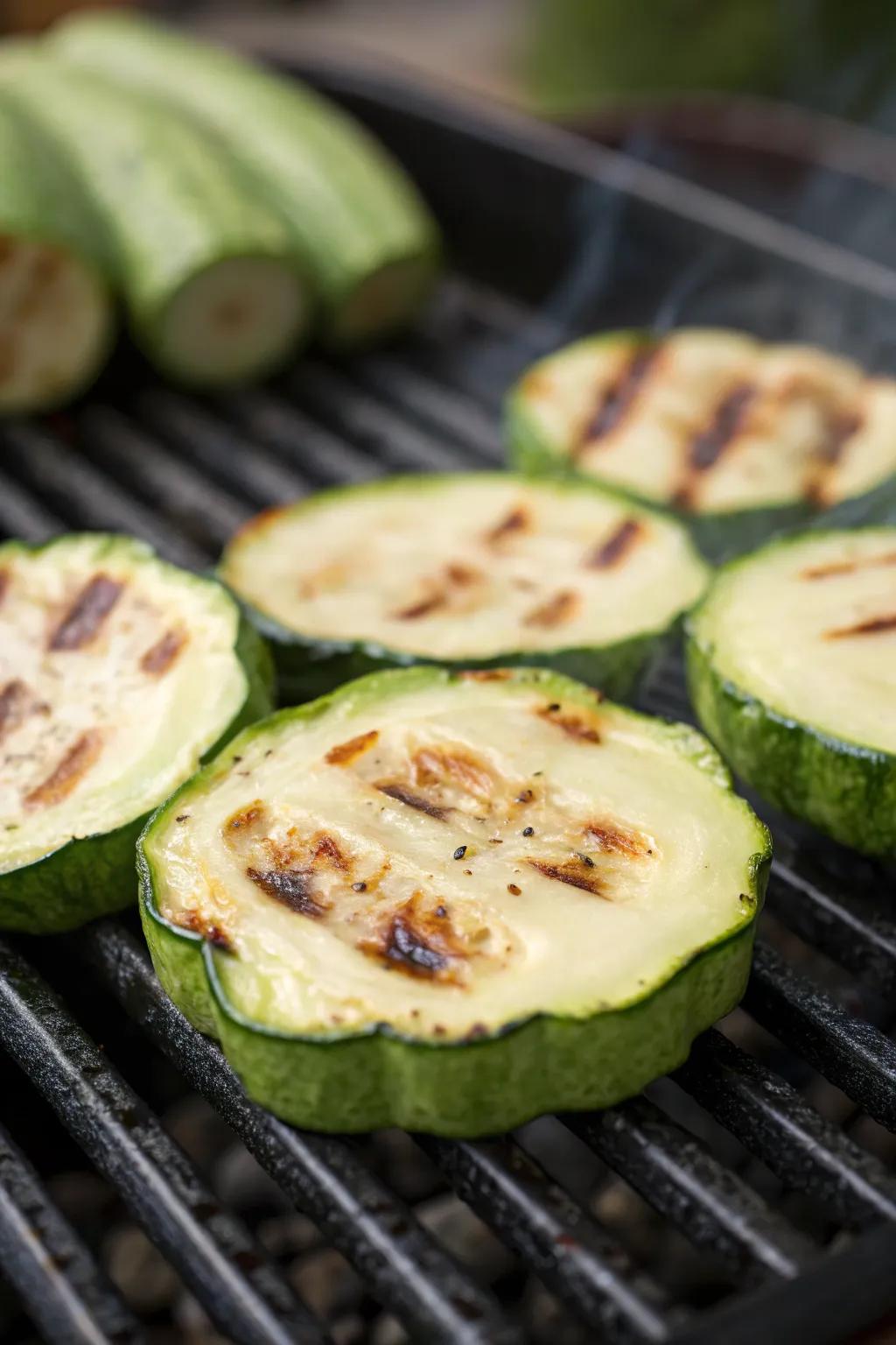 Scallopini squash introduces color and flavor to any grill menu.