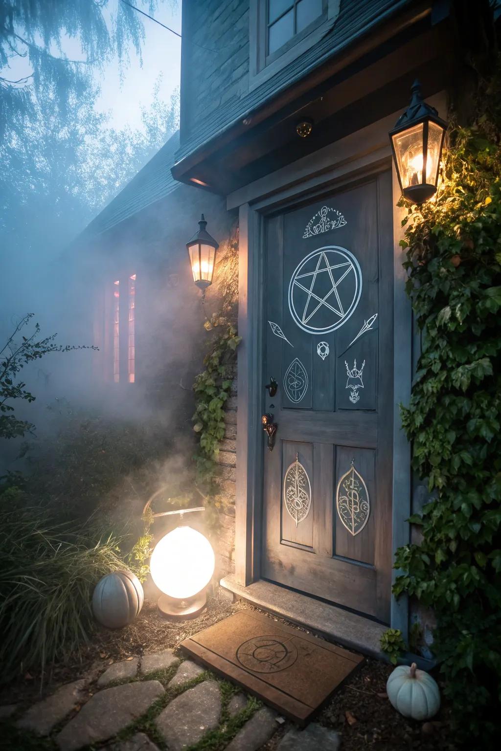 An enchanter's portal contributes a magical, otherworldly element to your door.