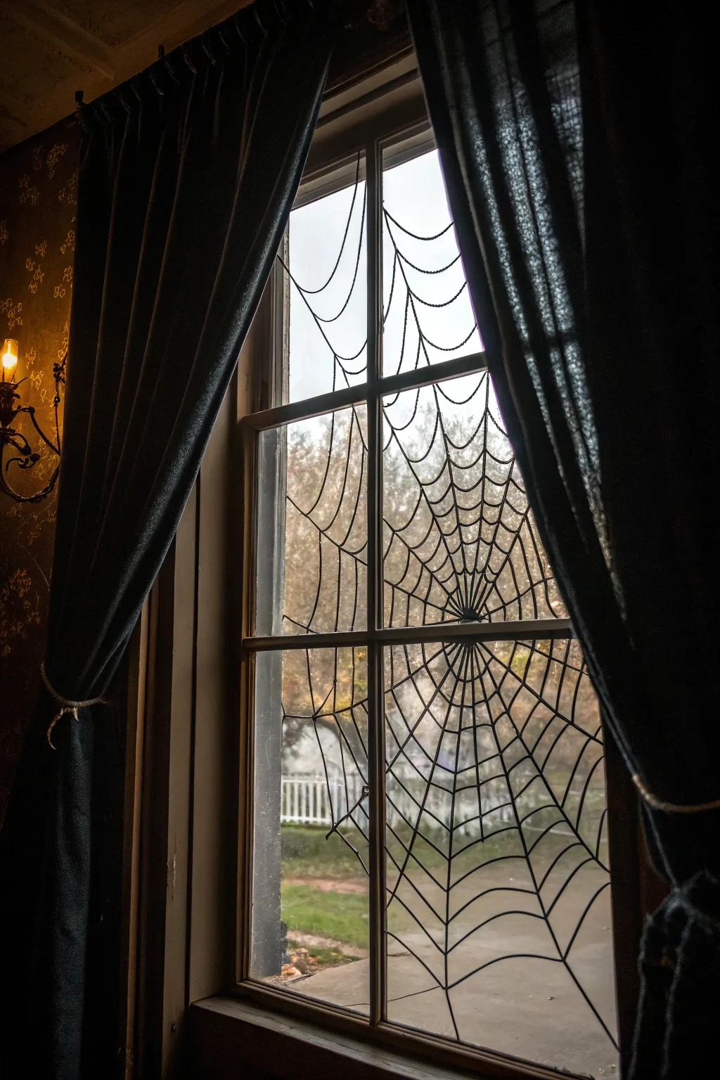 Window stickers add a spooky aspect to your view.