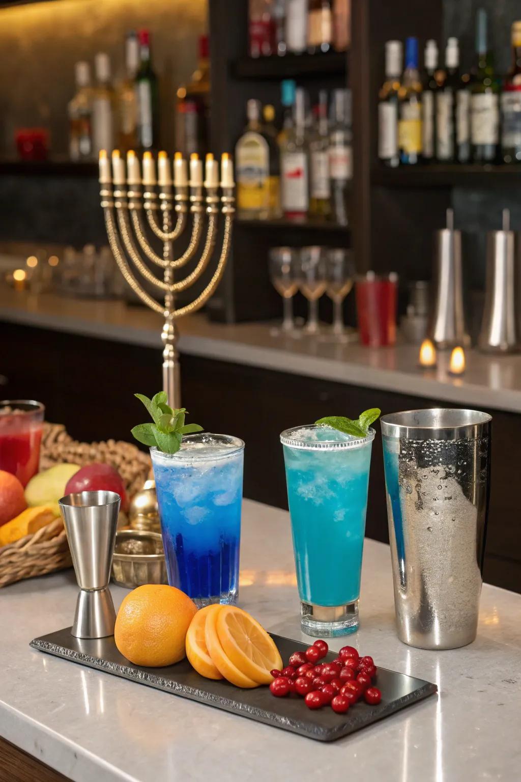 Mix festive drinks with a Hanukkah cocktail set.