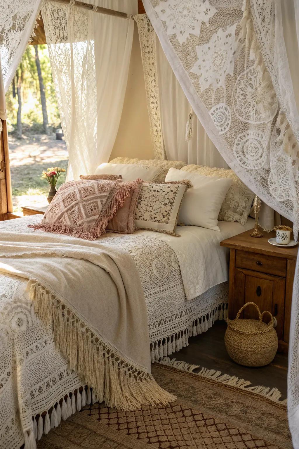 Unforeseen textiles inject layers and interest.