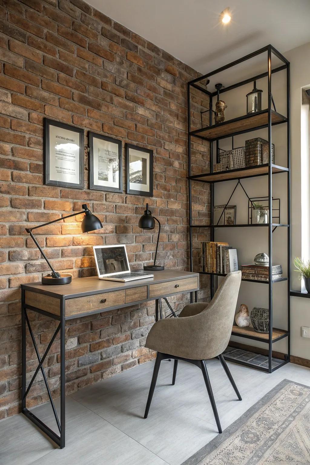 Industrial chic brings a stylish edge with raw materials.