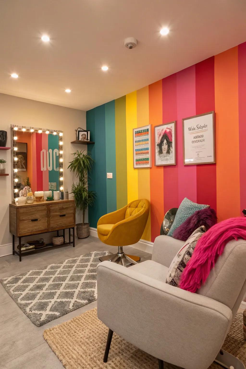An accent wall can be a stunning focal point in your salon.