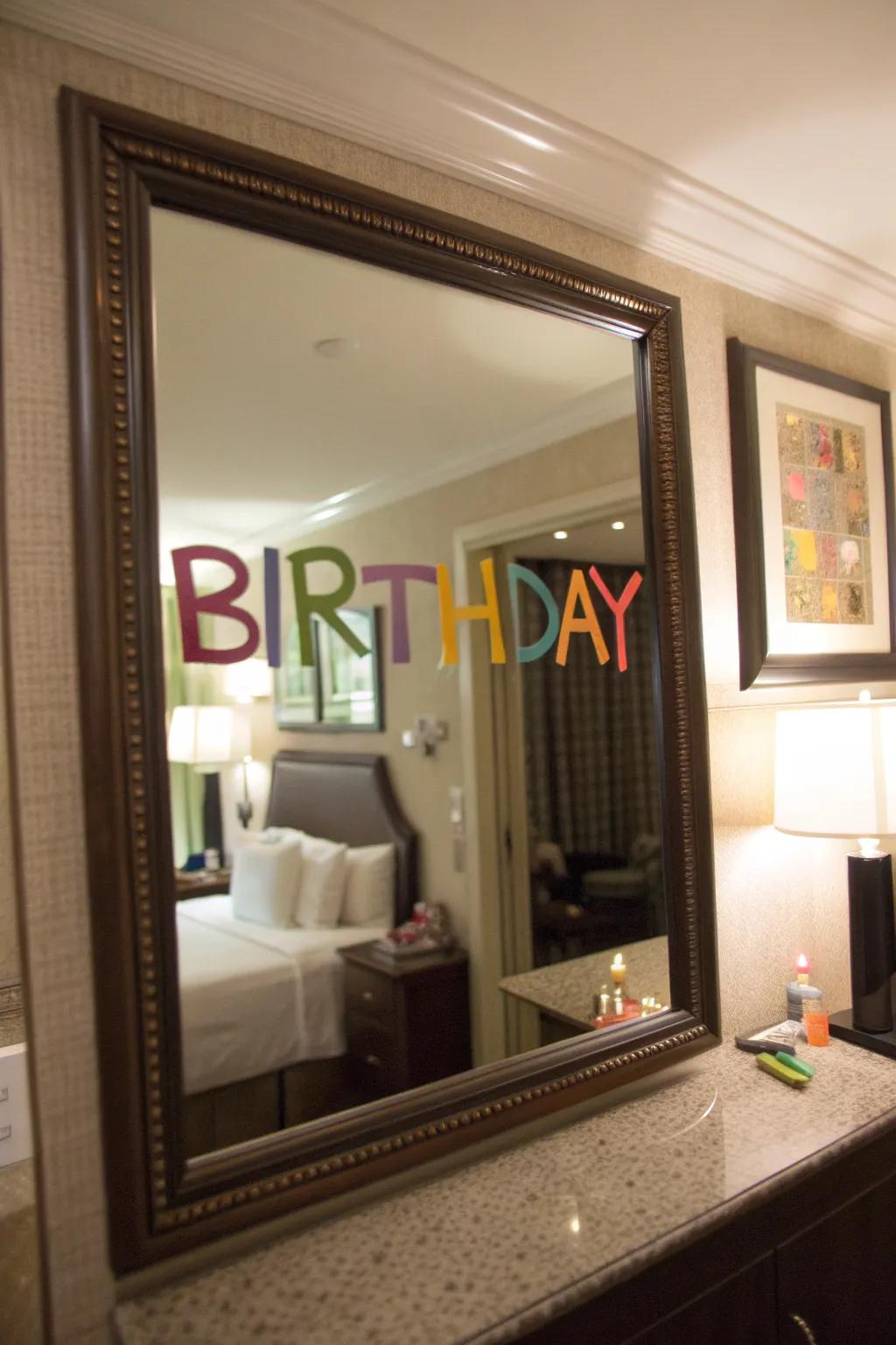 Brighten up their morning using a heartfelt mirror note.