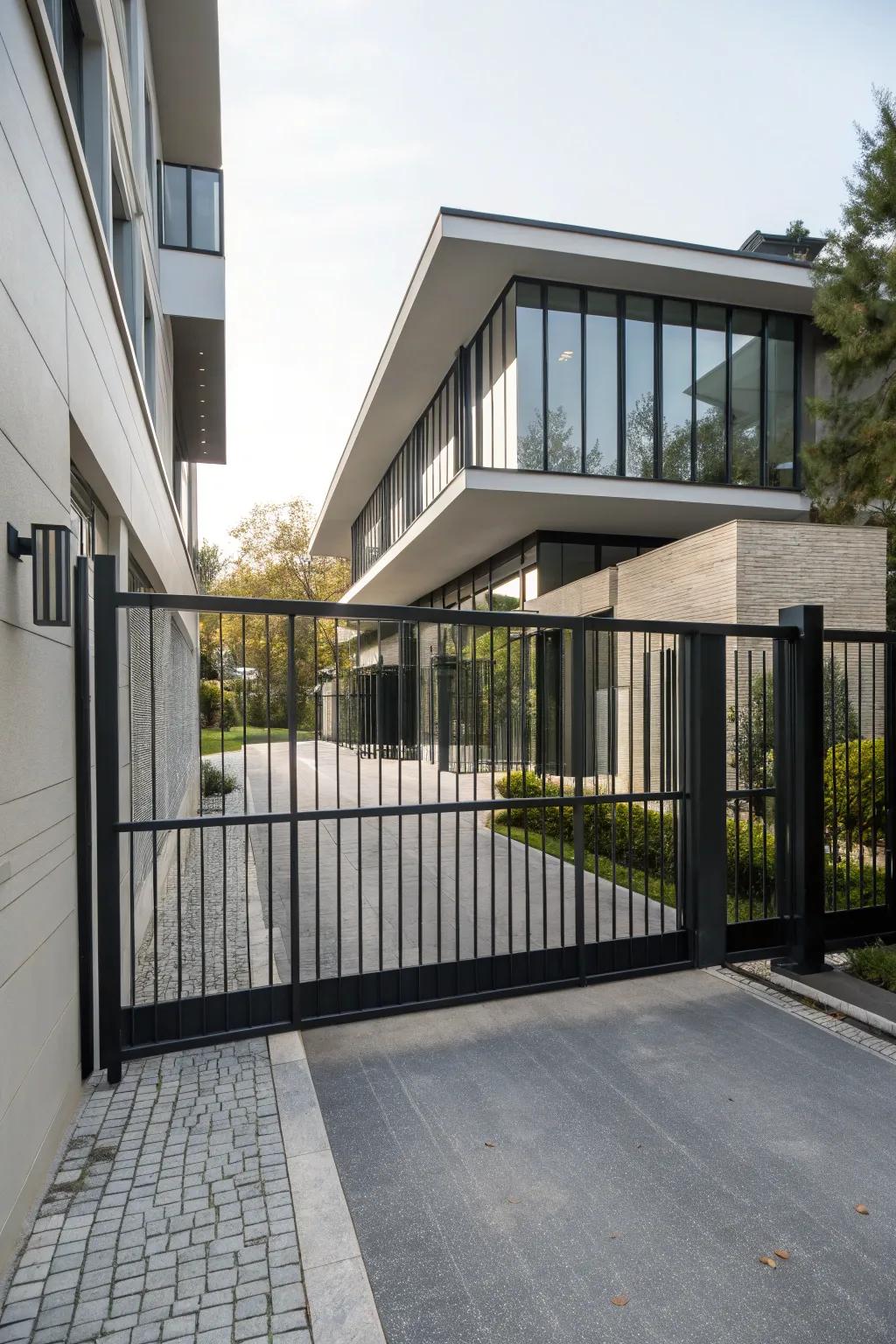 Overhang gates give off a floating effect.