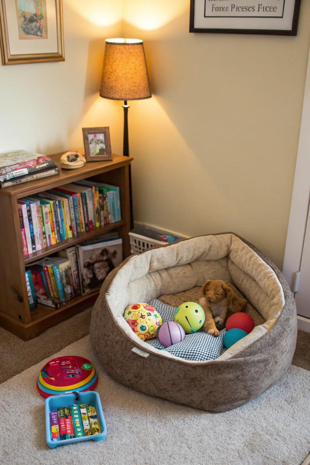 Make your pet feel at home utilizing a devoted cozy corner.