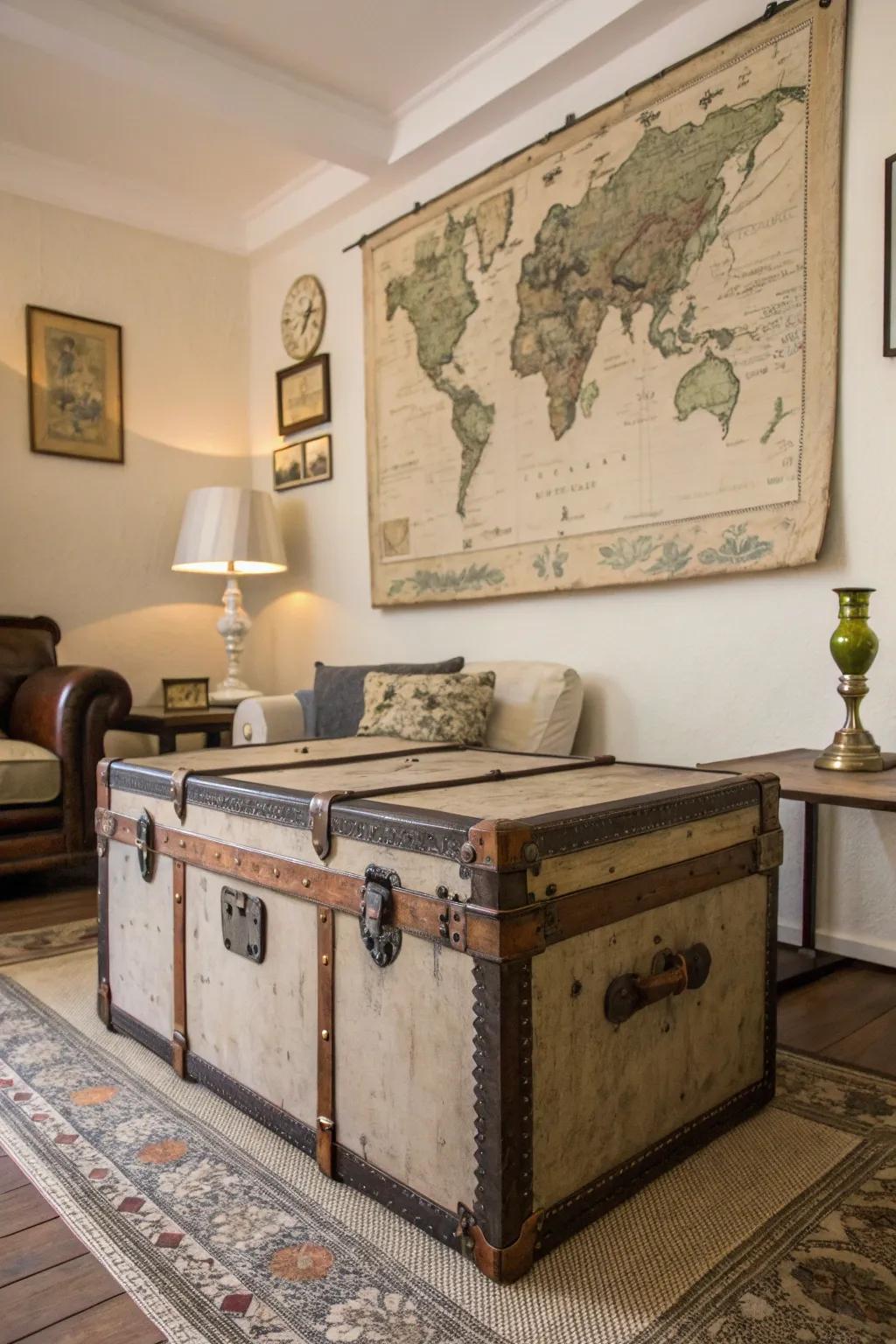 Vintage treasures add distinctiveness and appeal to your hunting-themed room.