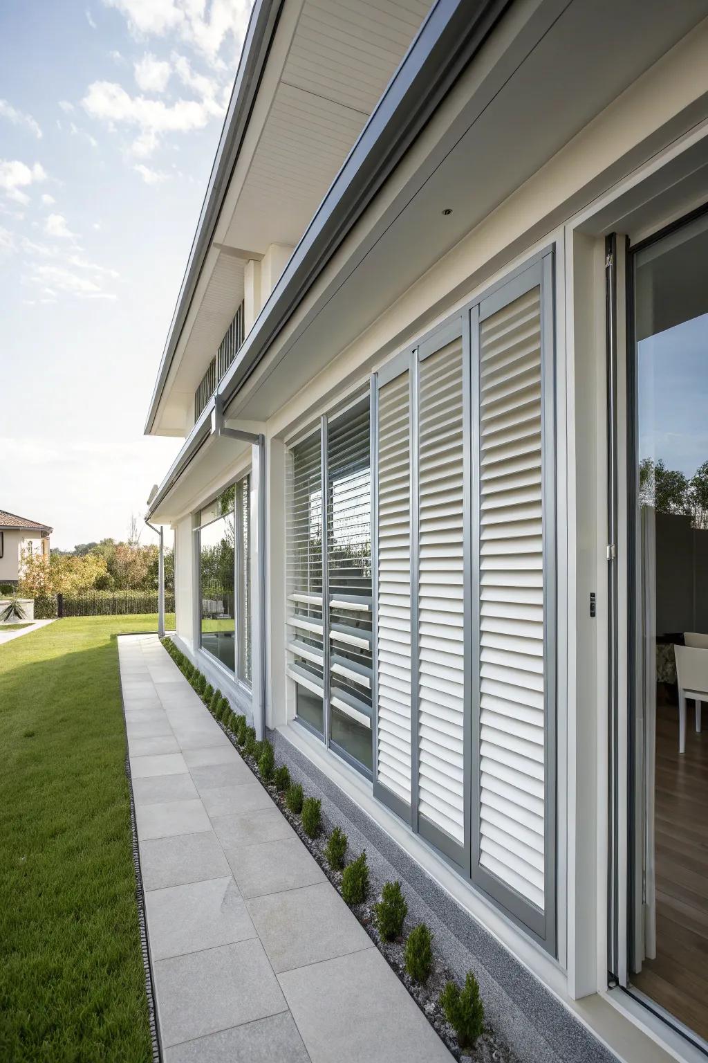Aluminum window covers provide featherlight resilience and streamlined style.