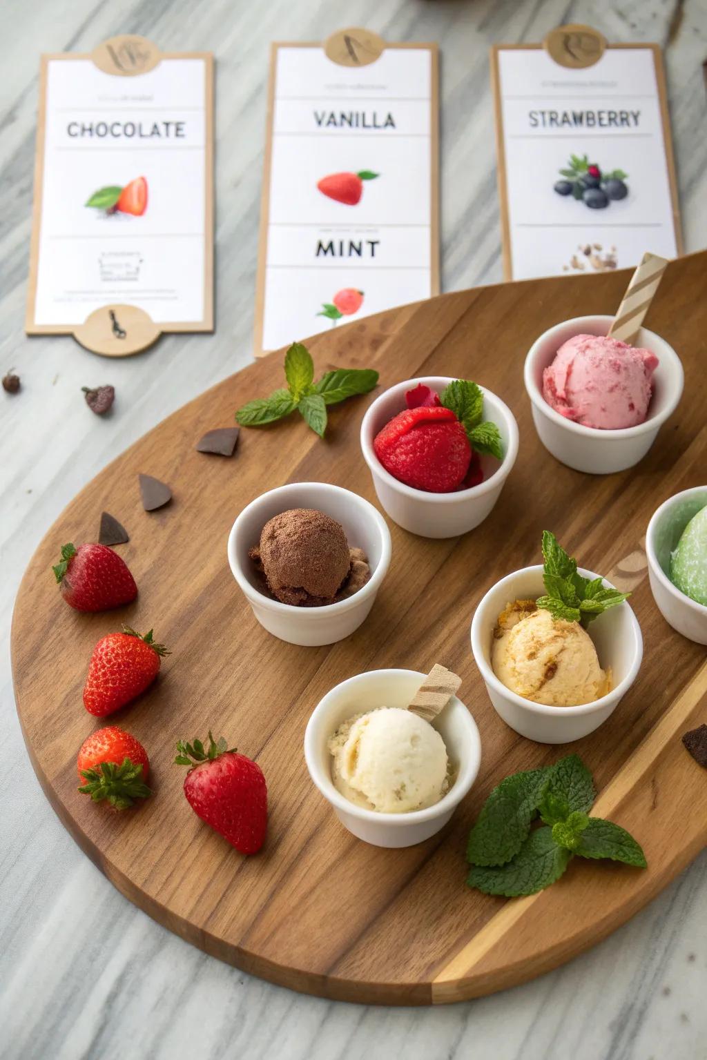 An ice cream flavor adventure that offers a gourmet experience for the senses.