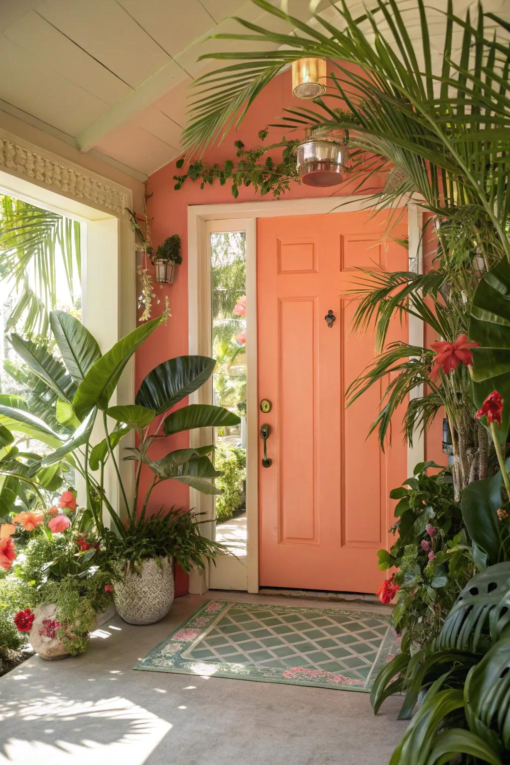 Seashell doors inviting you with warmth and optimism.