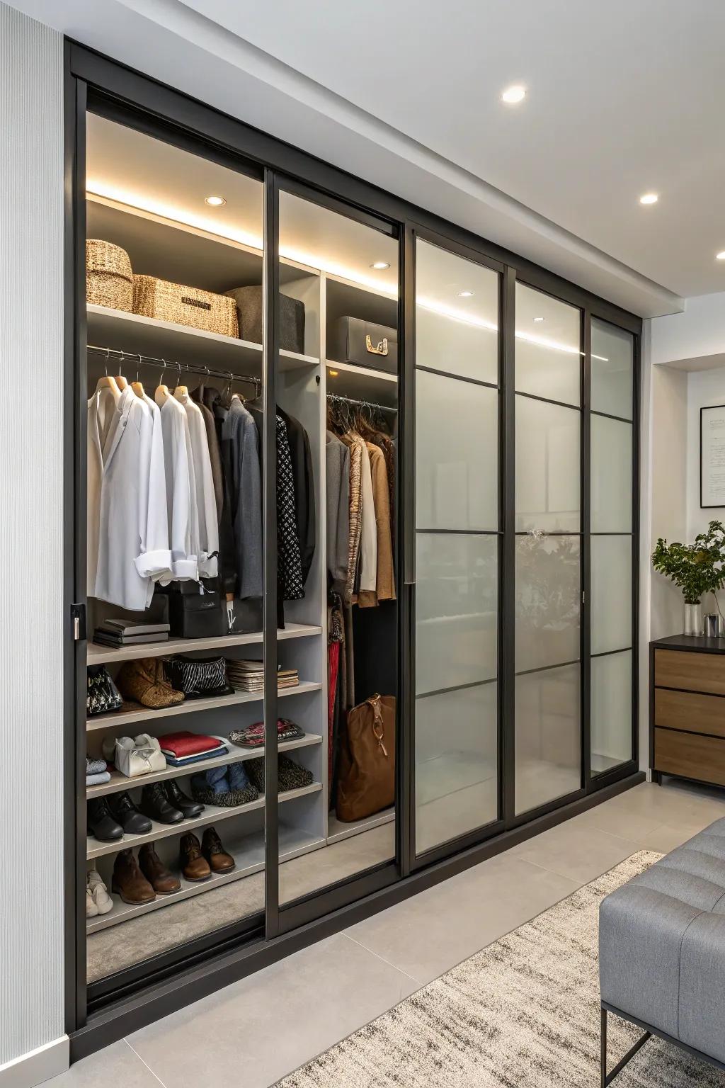 Modern sliding doors increase space efficiency and style.