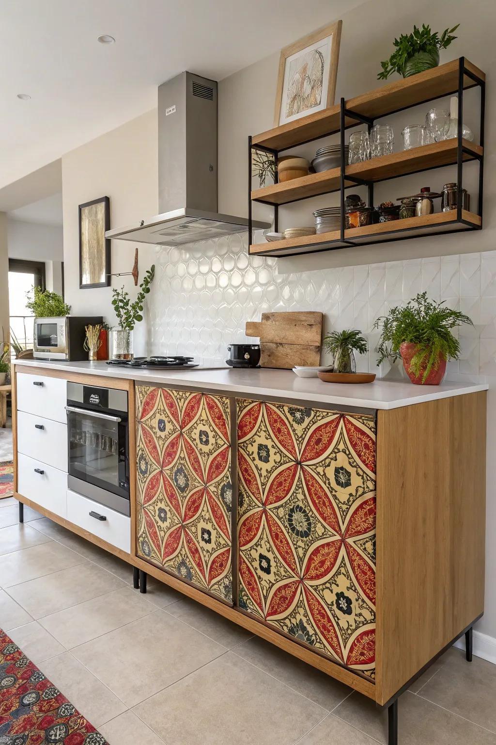 A credenza with bold patterns becomes a stunning focal point.