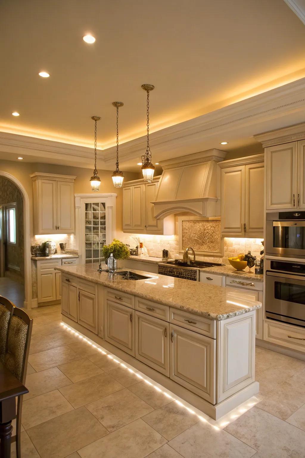 Alcove illumination offering a soft, elegant glow.