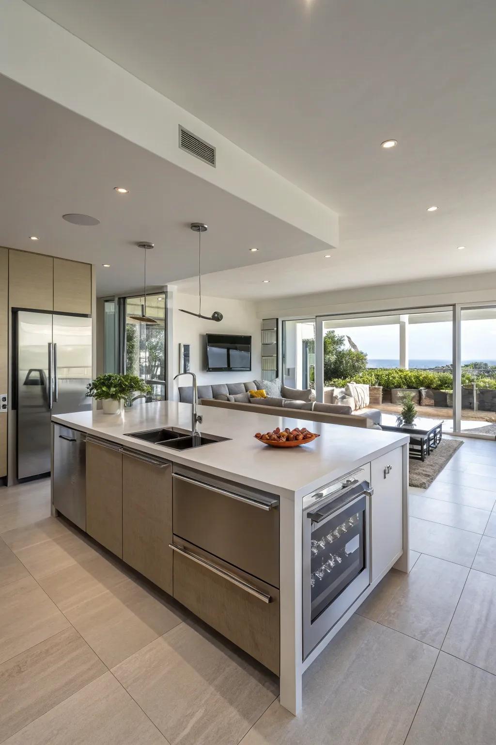 A multi-purpose island can be used for many things.