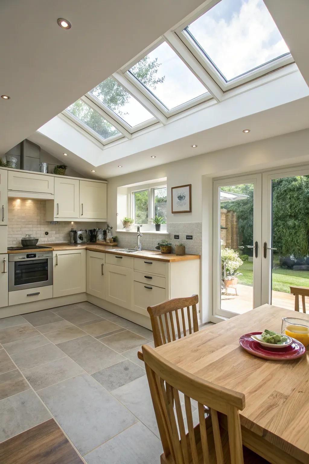 Upper windows have the potential to drastically improve the amount of sunlight in your kitchen.