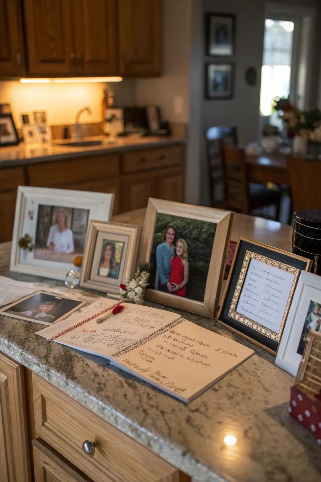 Personal keepsakes introduce a distinct aspect to your vignette.