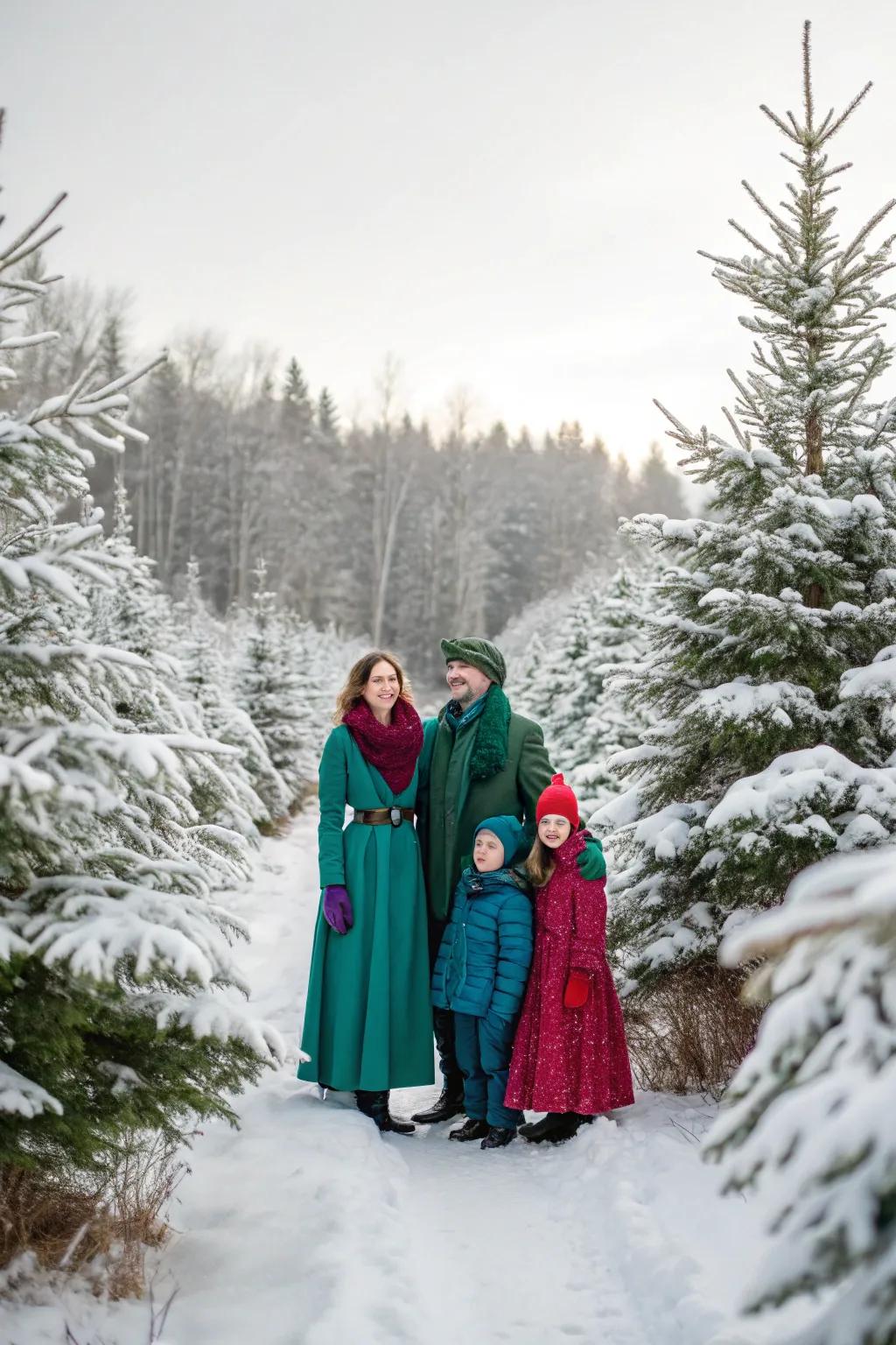 Jewel shades create a rich contrast against a wintery landscape.