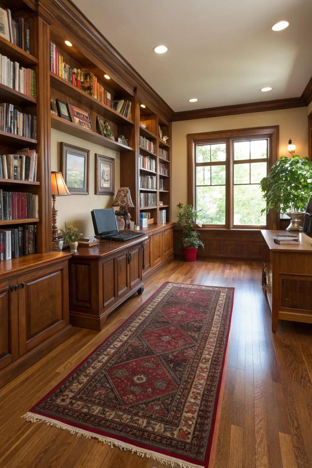Support your space with an elegant rug.