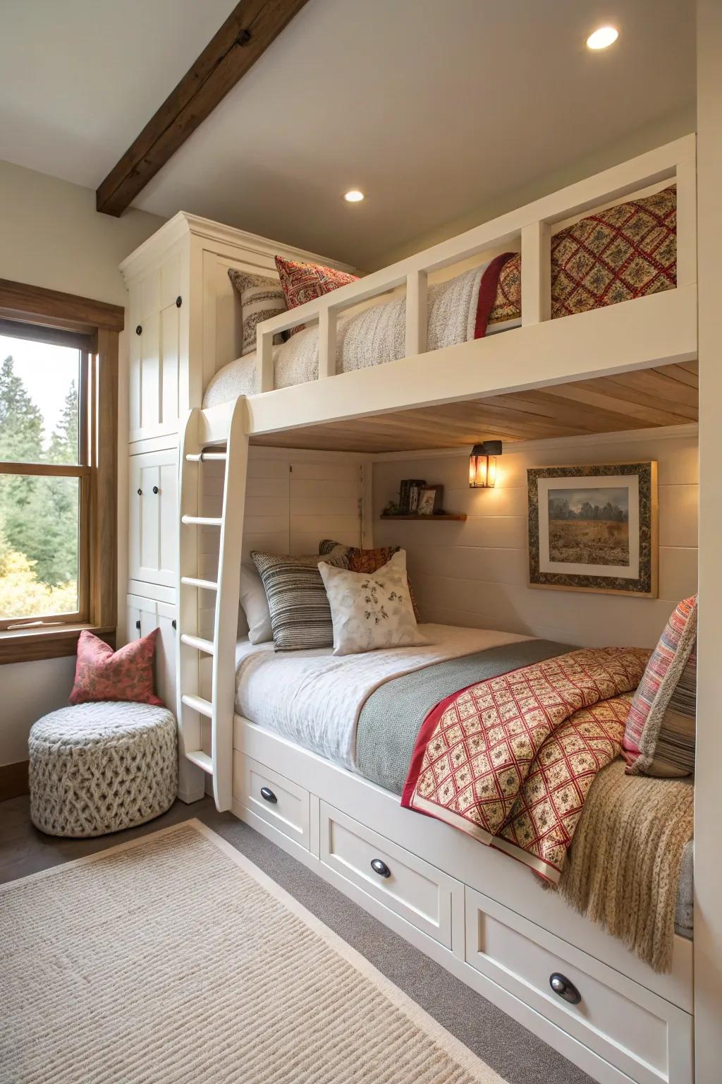 Custom built-ins provide a seamless fit in small rooms.