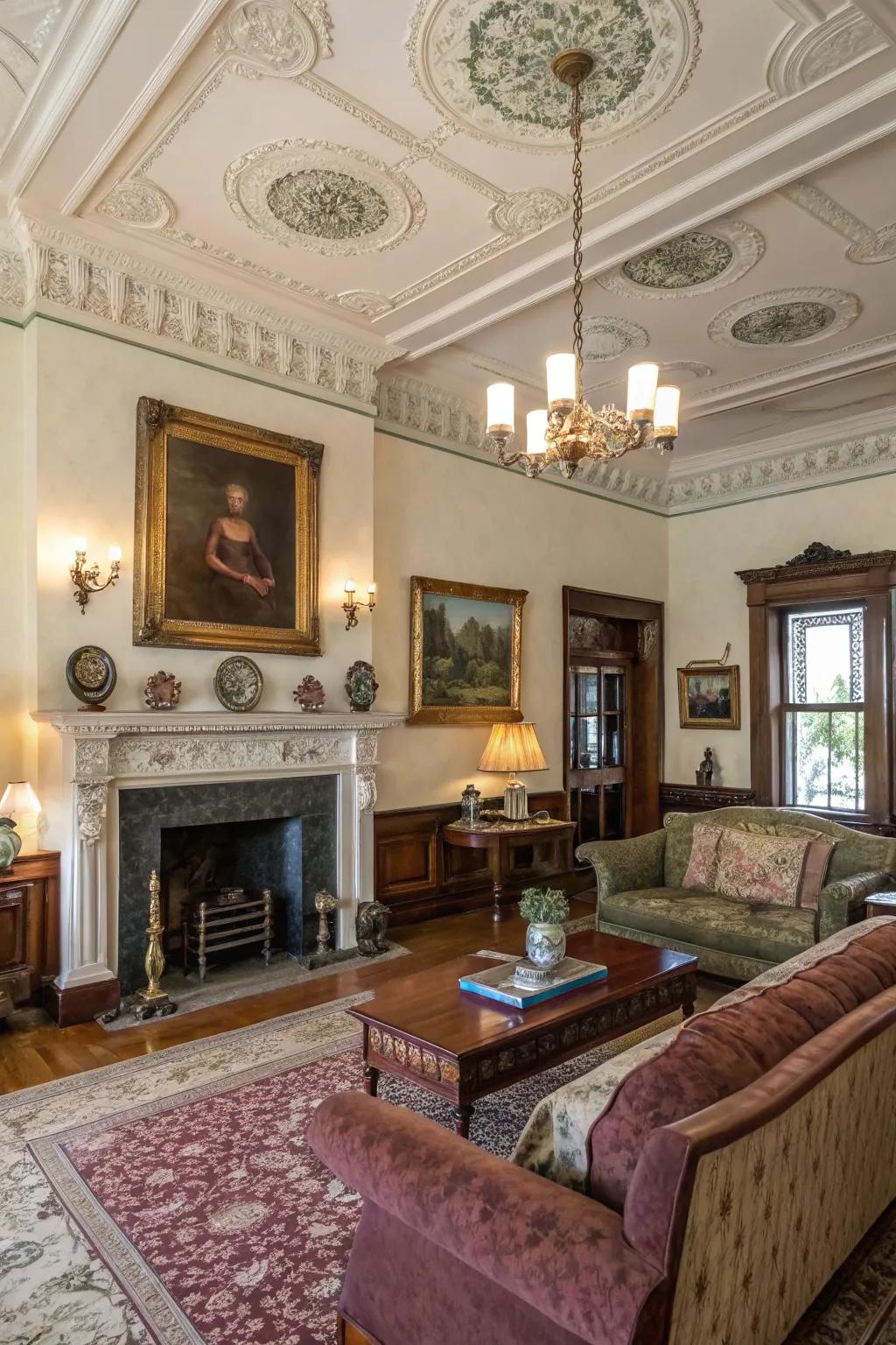 Emphasize traditional crown molding for timeless charm.